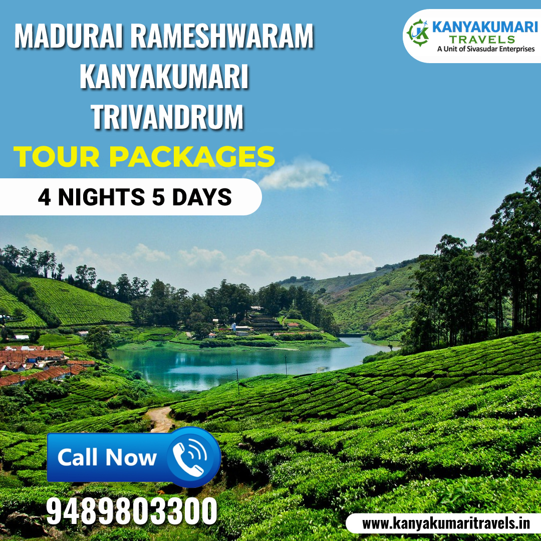 5 Days 4 Nights Madurai Rameshwaram Kanyakumari Trivandrum Tour Packages